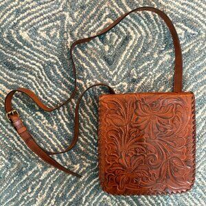 Brown Leather Granada Patricia Nash Crossbody Bag